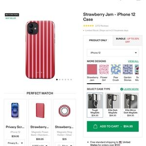 BURGA Strawberry Jam iPhone 12 Case - Red Stripe